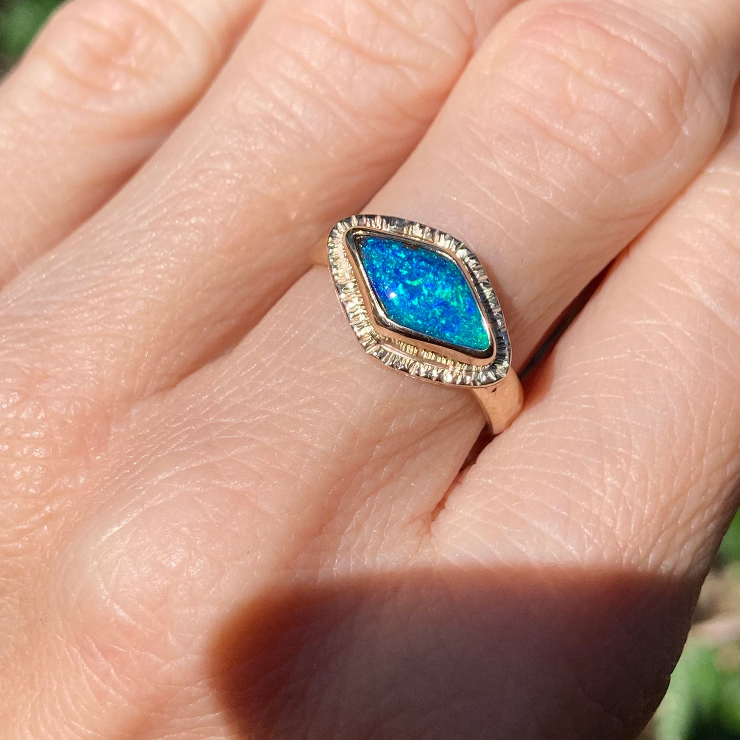 Gold Opal Ocean Eye Ring