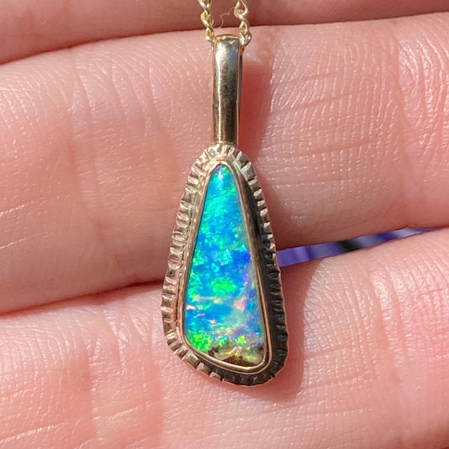 Ocean Blue Opal Pendant