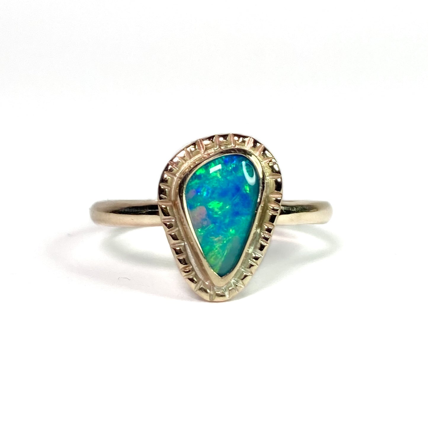 Petite Gold Ocean Opal Ring