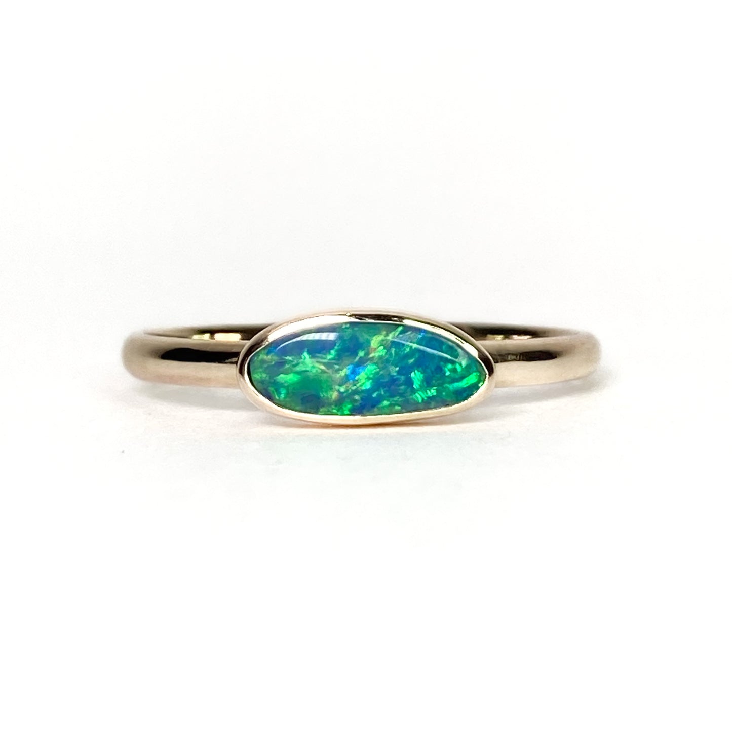 Petite Gold Ocean Opal Ring