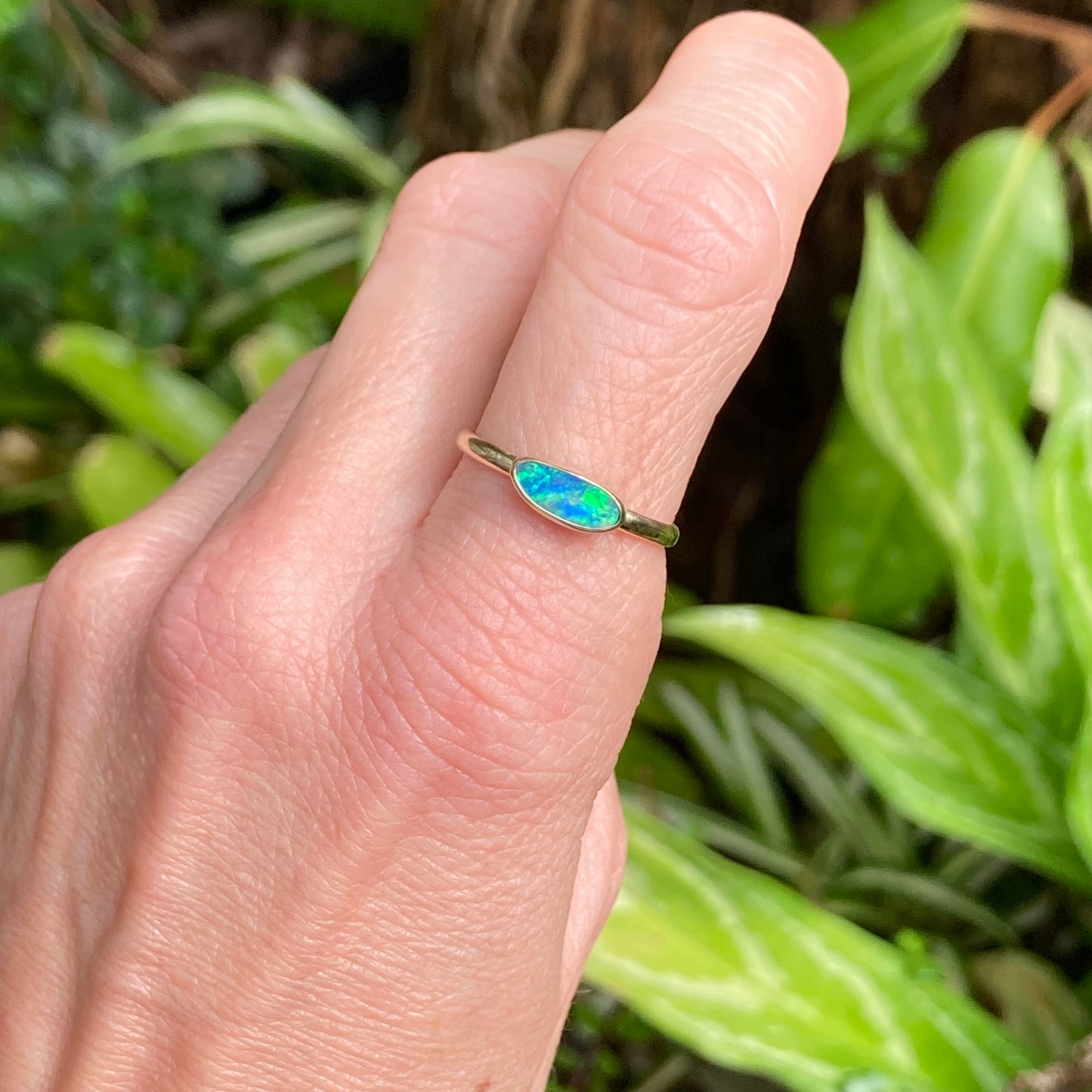 Petite Gold Ocean Opal Ring