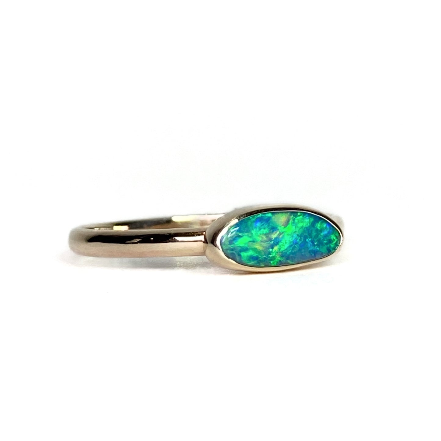 Petite Gold Ocean Opal Ring