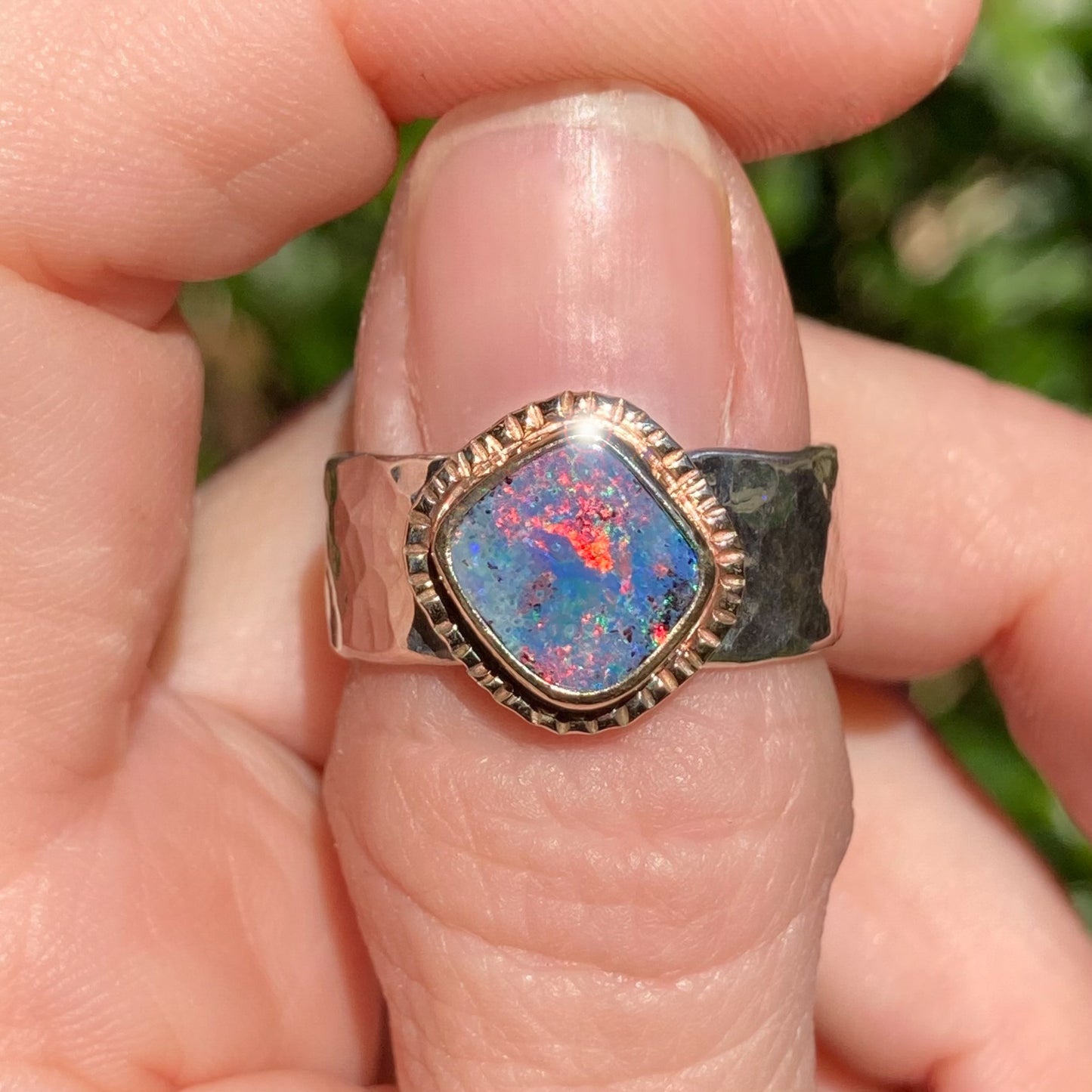 Rainbow Opal Ring