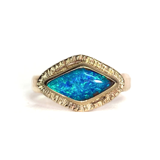 Gold Opal Ocean Eye Ring