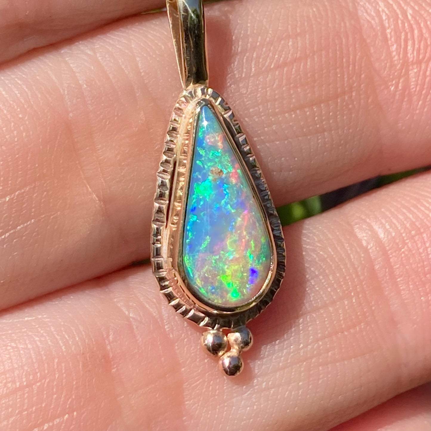 Sunburst Pipe Opal Pendant