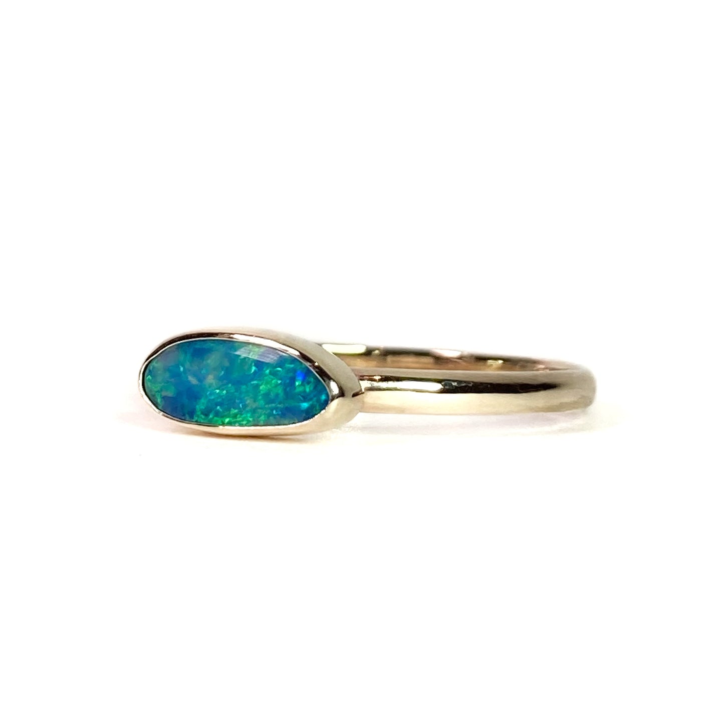 Petite Gold Ocean Opal Ring