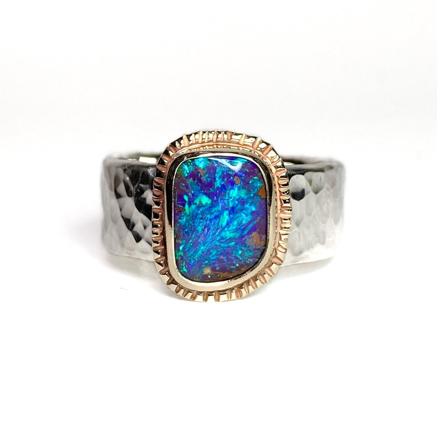 Purple Glitter Opal Ring