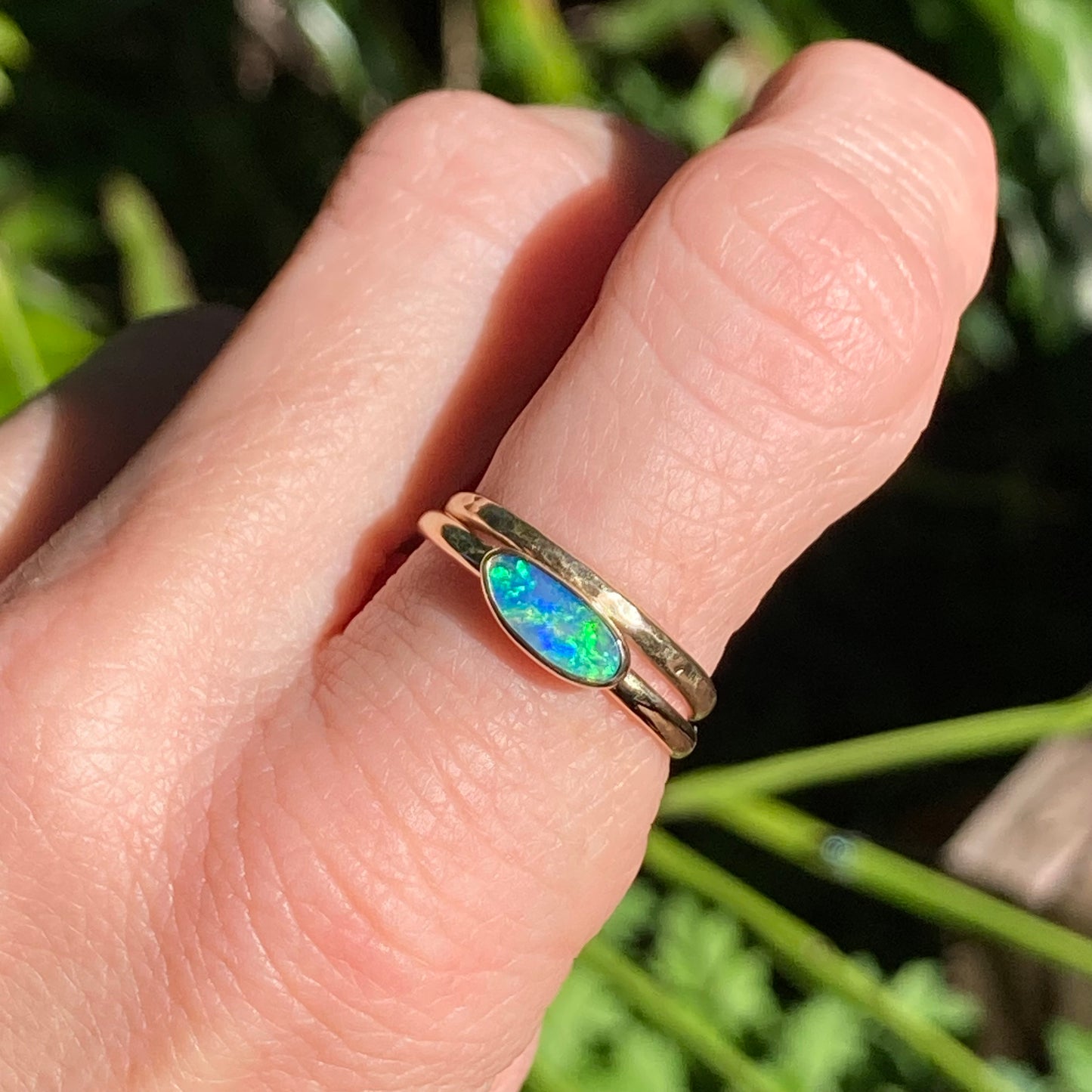 Petite Gold Ocean Opal Ring