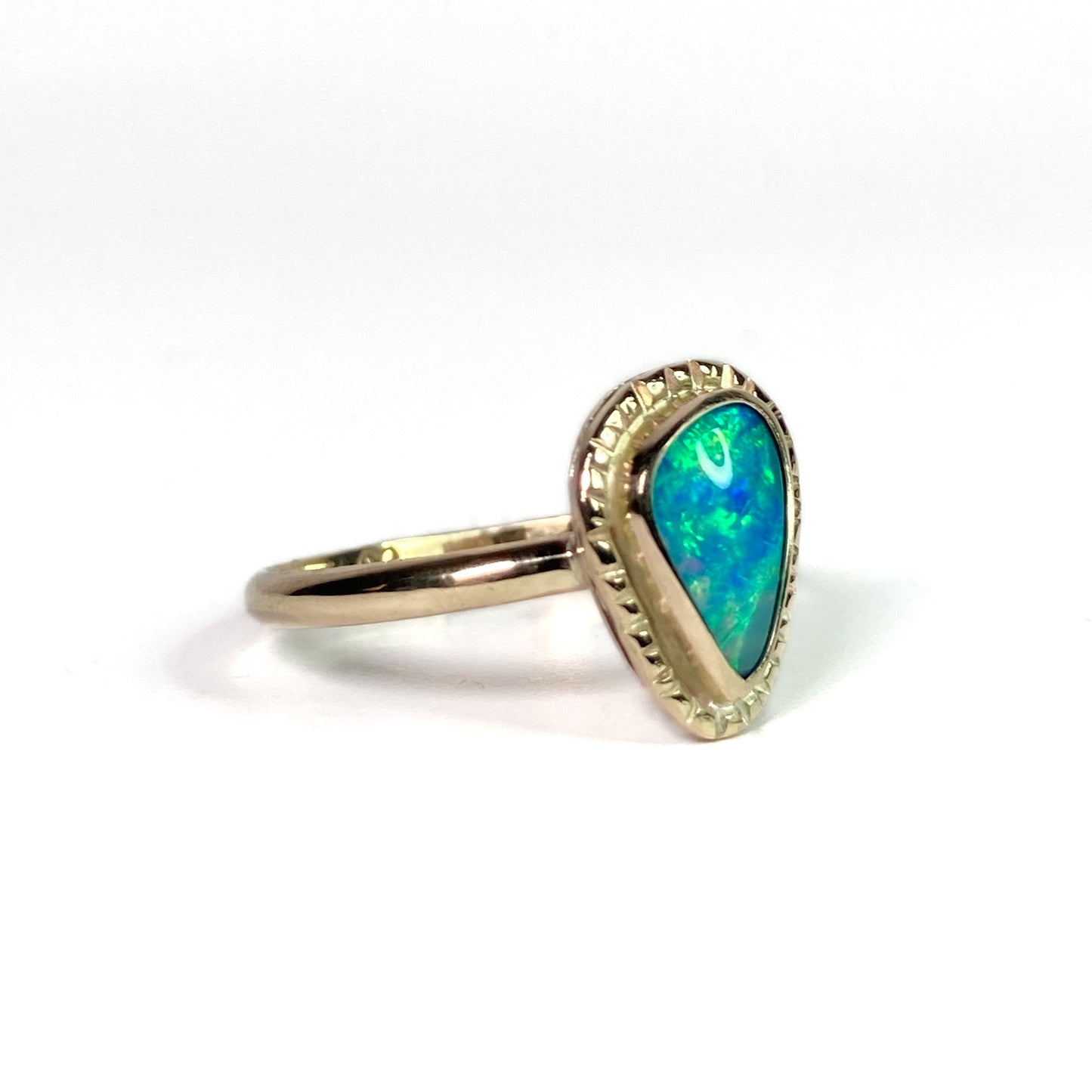 Petite Gold Ocean Opal Ring