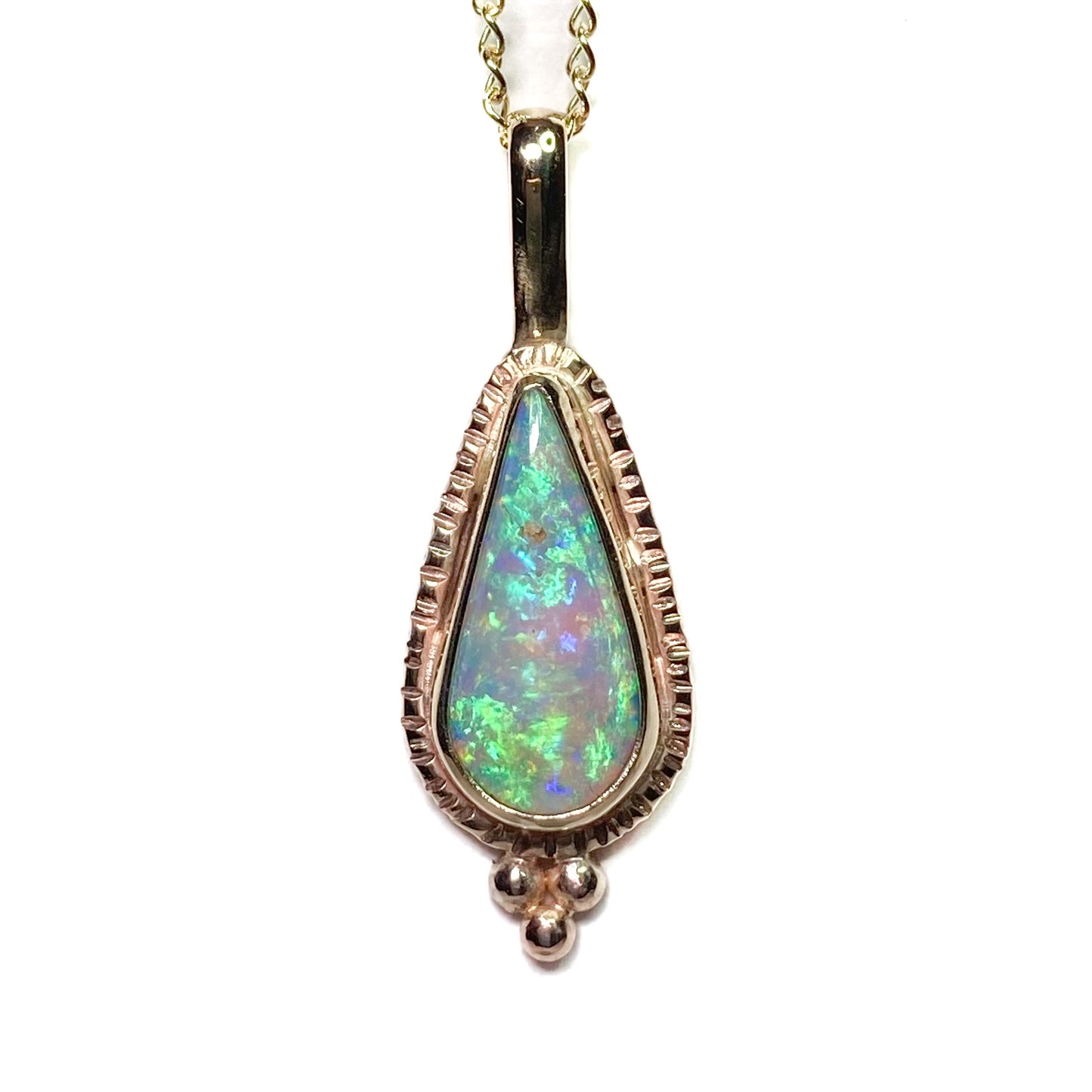 Sunburst Pipe Opal Pendant