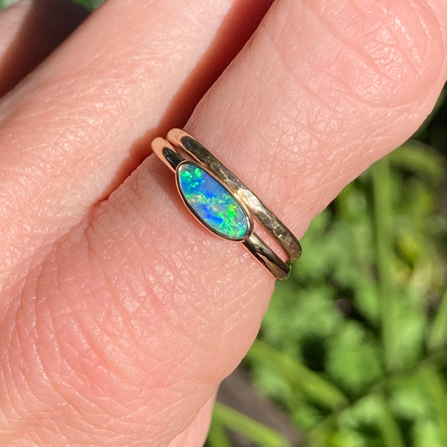 Petite Gold Ocean Opal Ring