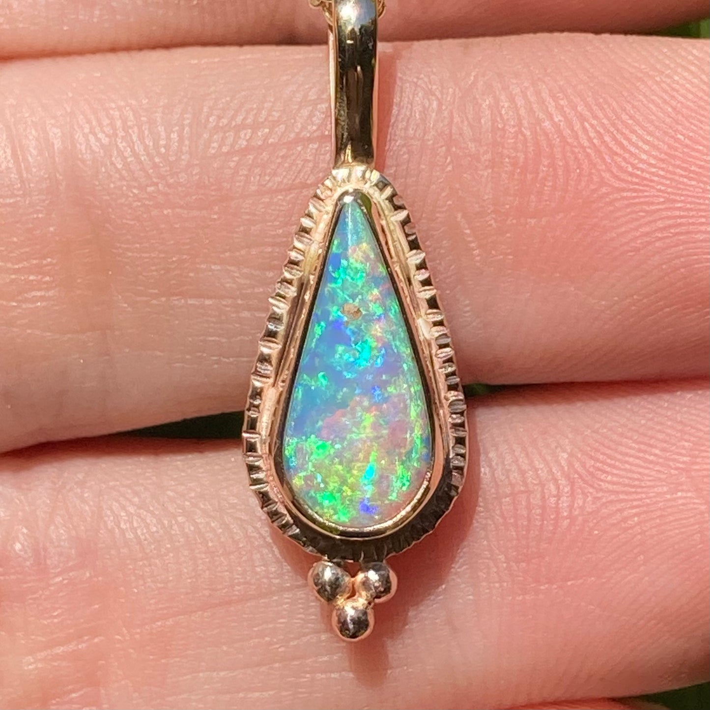 Sunburst Pipe Opal Pendant