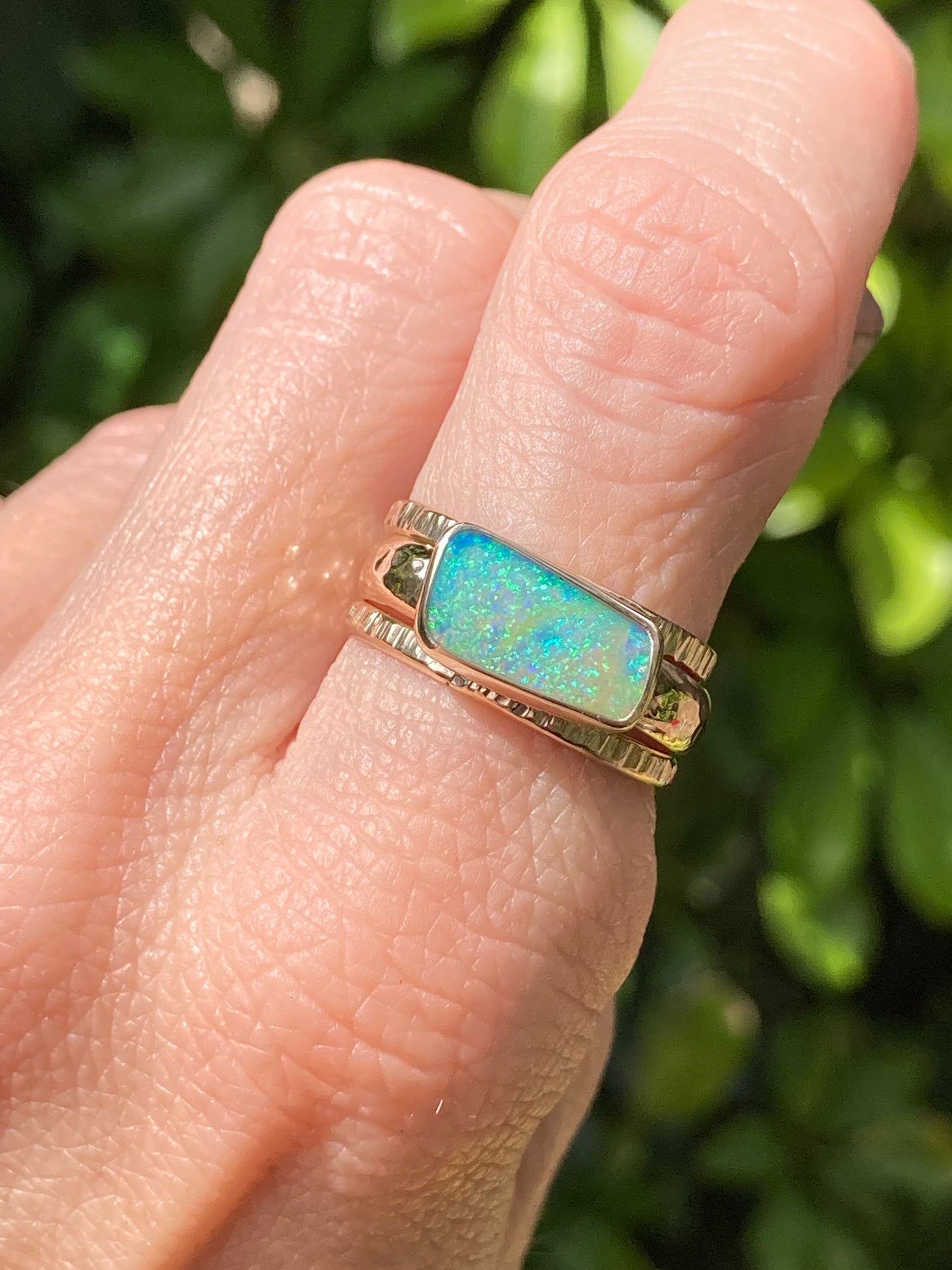 Gold Opal Stacking Ring