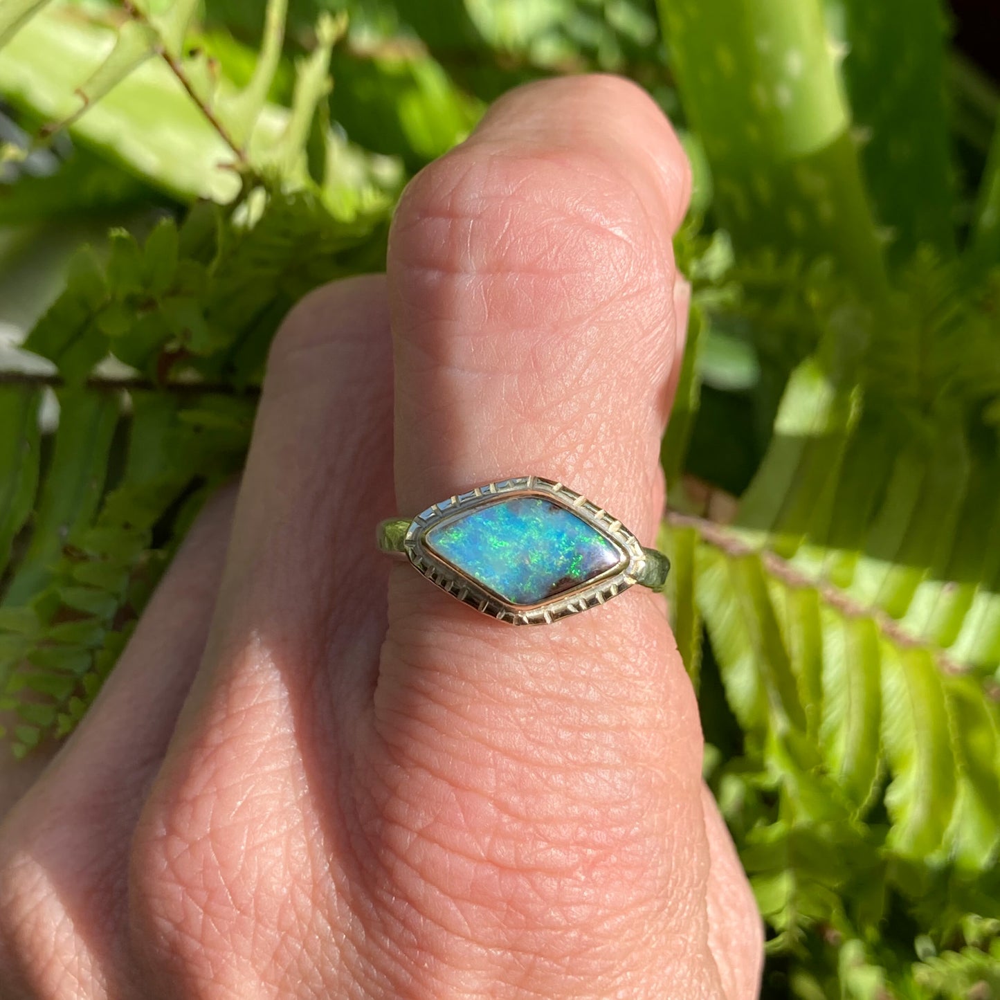 Golden Eye Opal Ring US 6 1/2