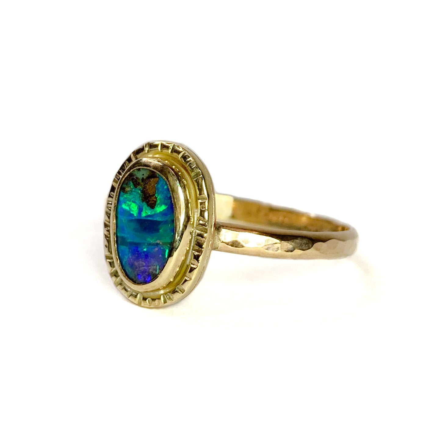 Gold Opal Sunburst Ring