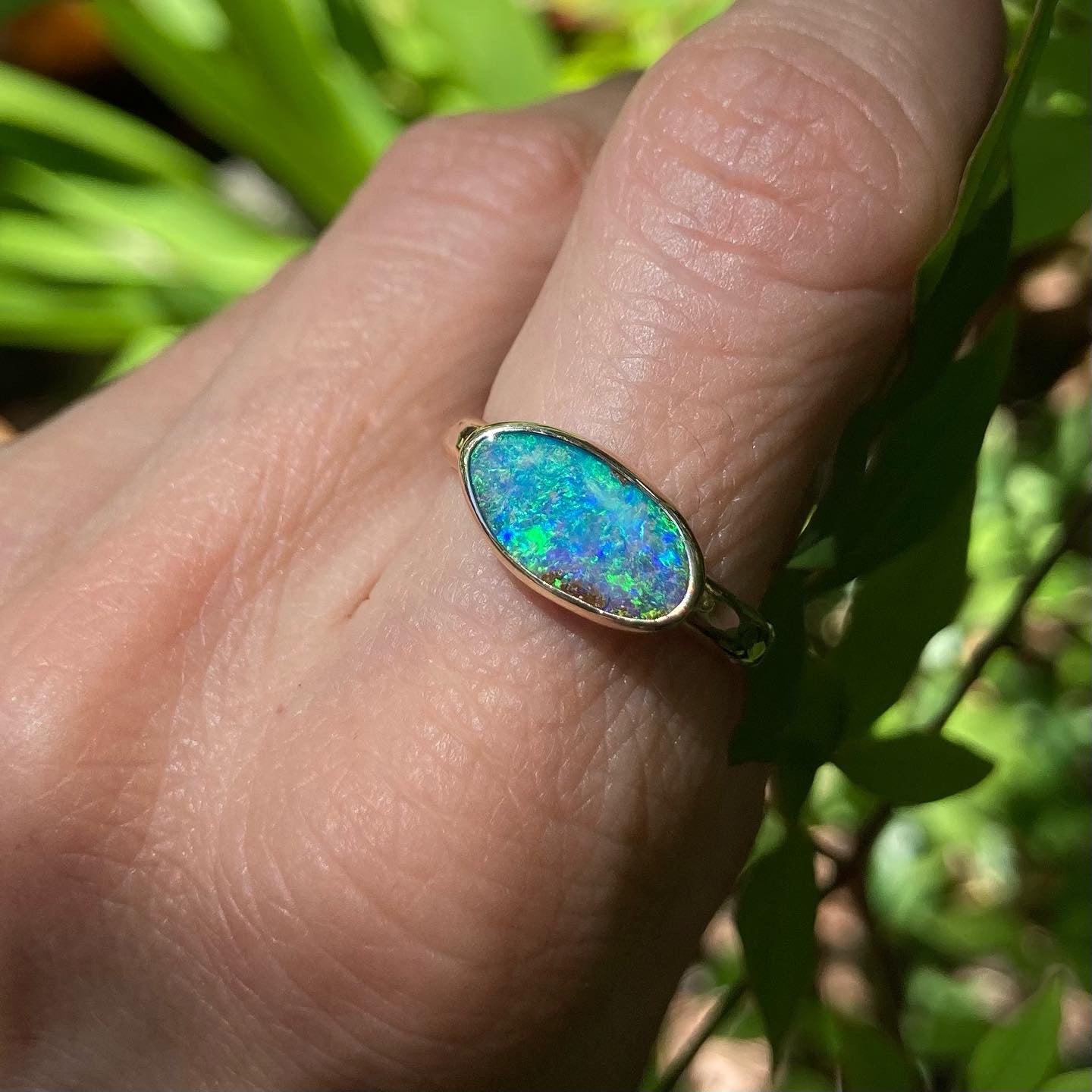 Gold Opal Ocean Ring