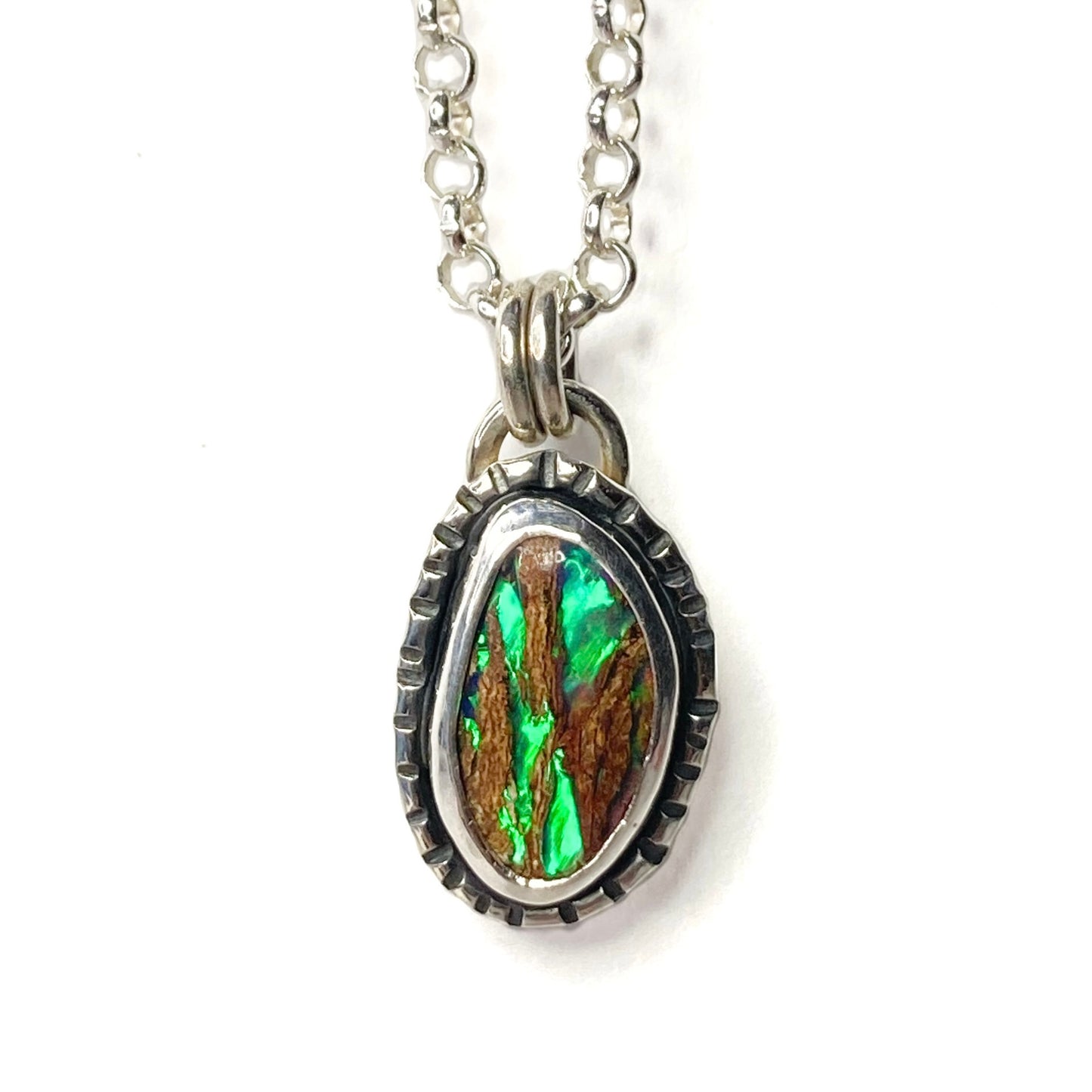 Australian Opal Silver Pendant