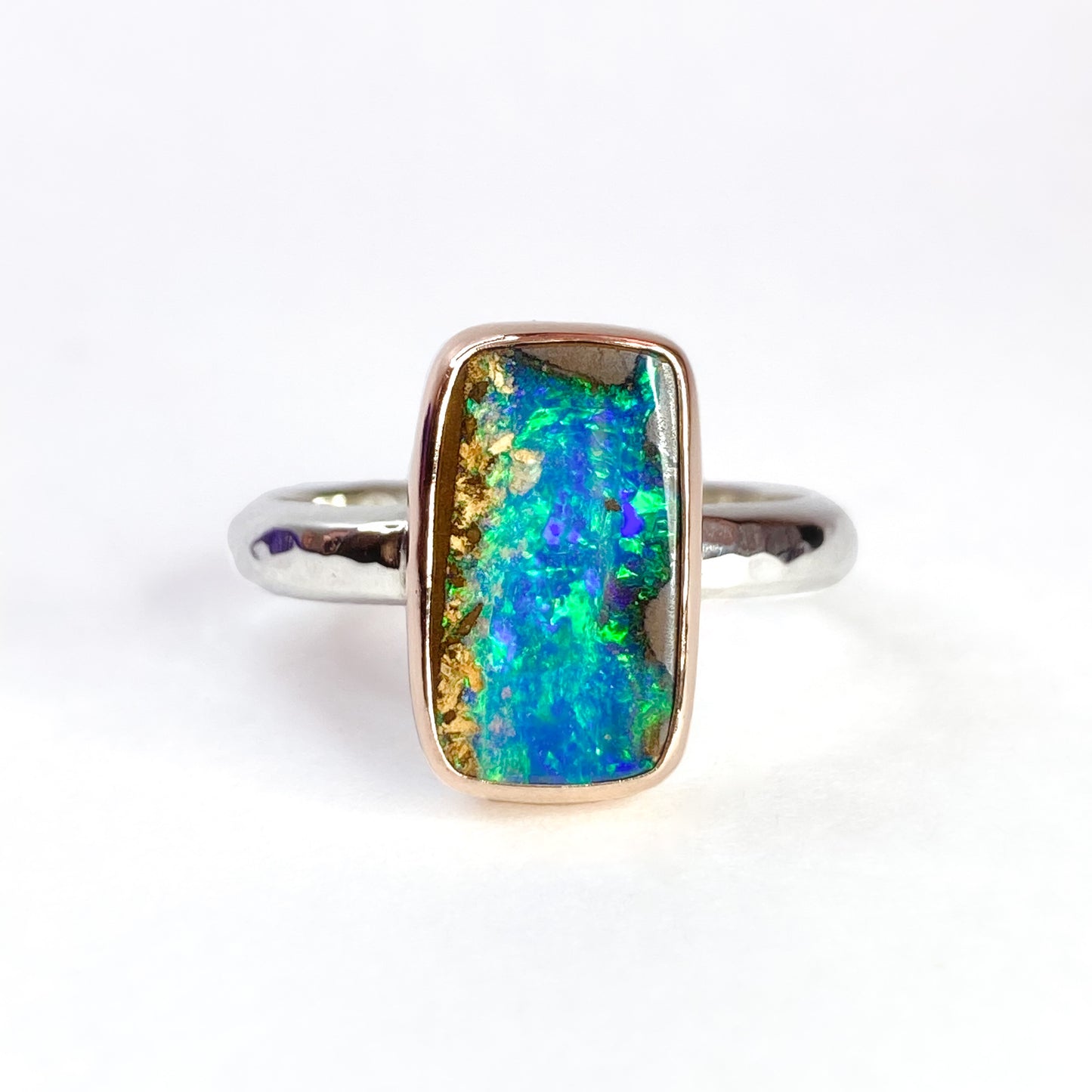 Rose Gold Opal Ring US 7