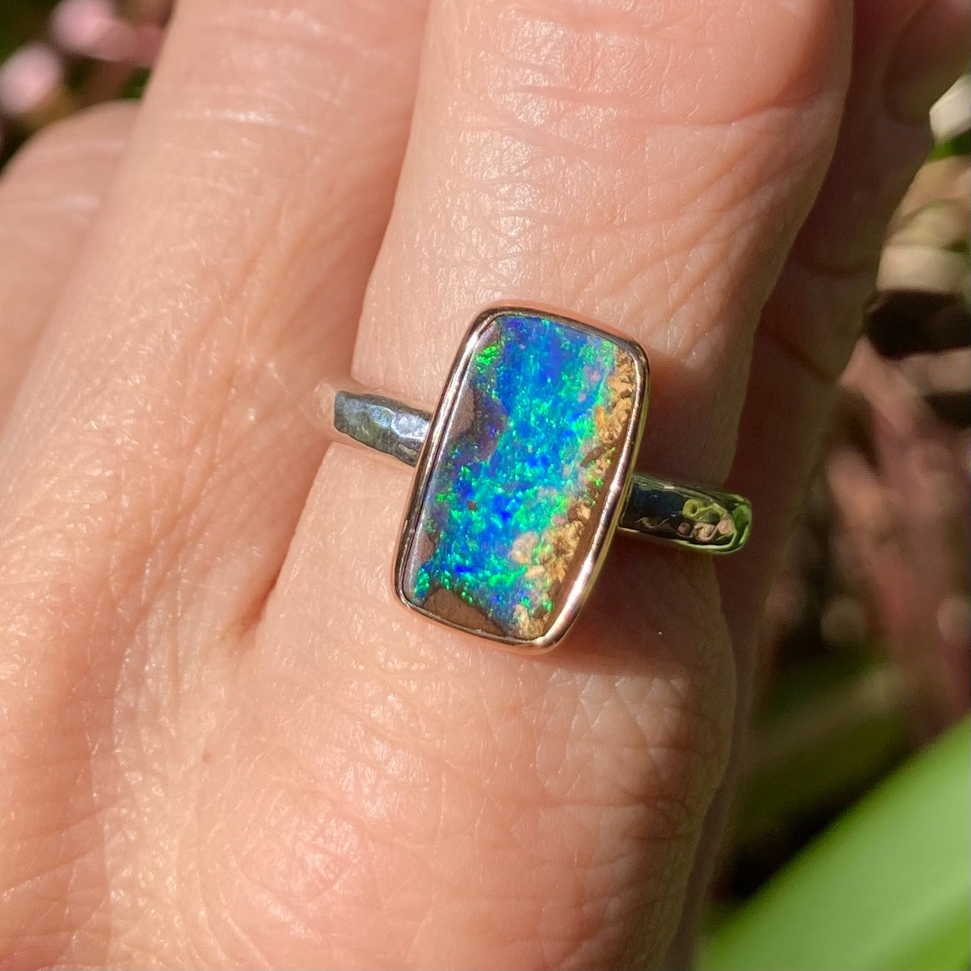 Rose Gold Opal Ring US 7